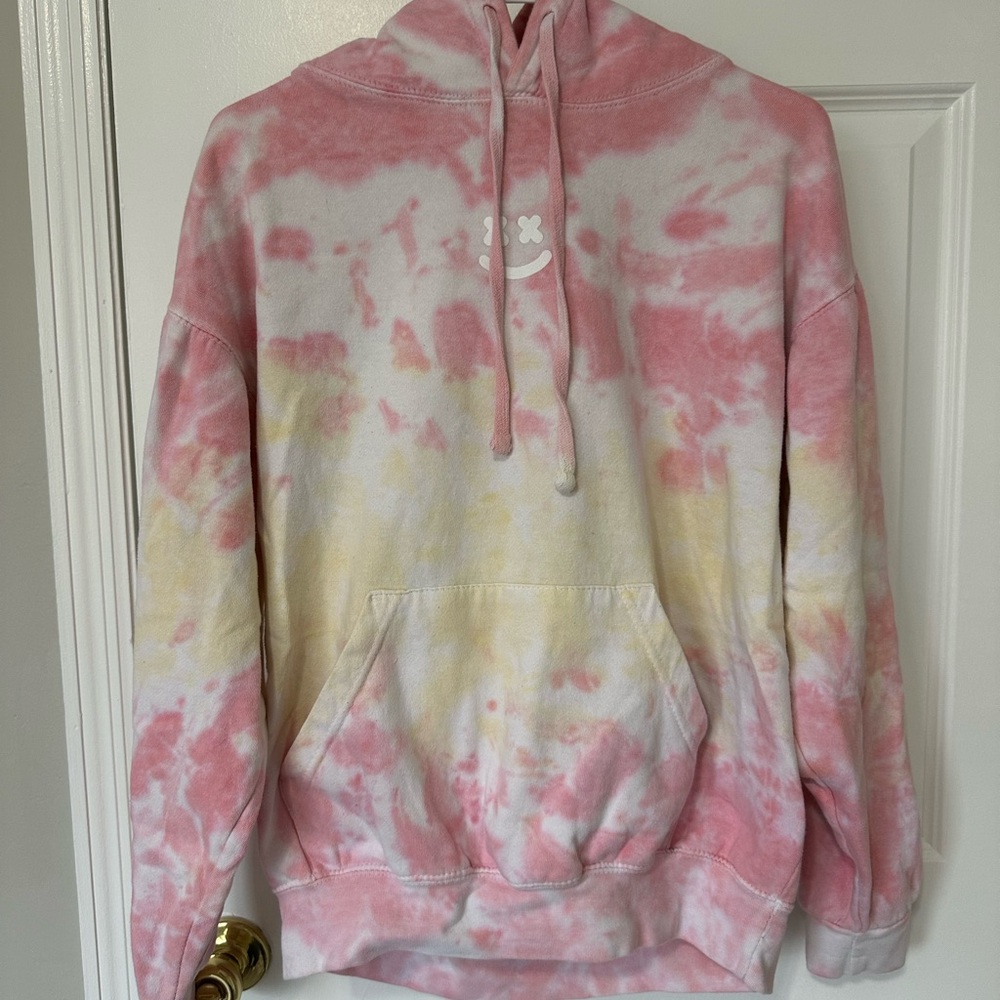 Pink and Yellow Tie-Dye Hoodie